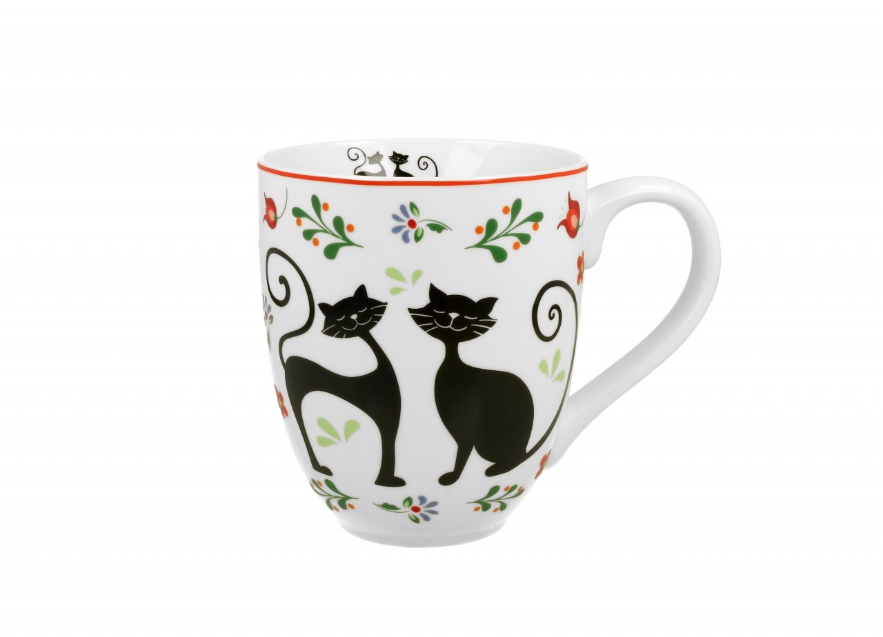 Porcelánový hrnek XXL Etno cats 1000 ml v dárkové krabičce Harasim info