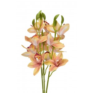 Umělá orchidej meruňková 39 cm, svazek 3 ks