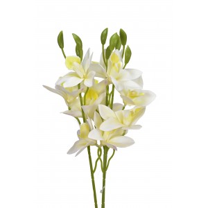 Umělá orchidej bílá 39 cm, svazek 3 ks