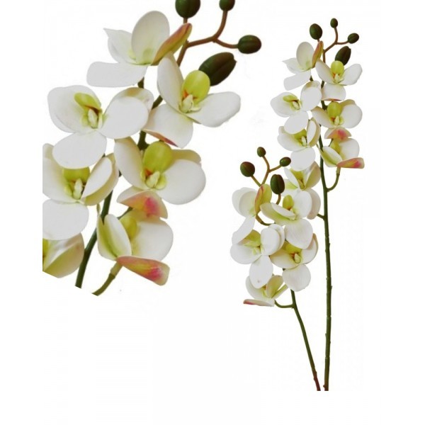 Umělá orchidej 58,5 cm, bílo-žlutá