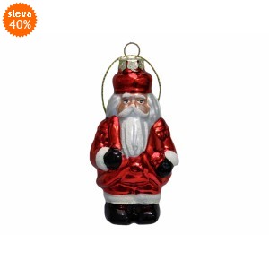 Skleněná figurka Santa balení 12 ks, 9 cm