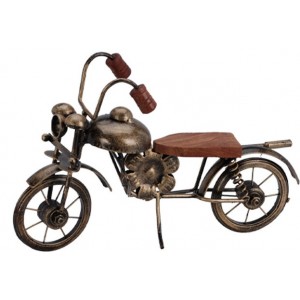 Dekorativní kovová retro motorka světle hnědá