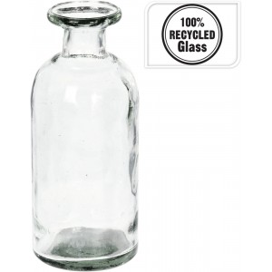 Čirá skleněná váza z recyklovaného skla 20x8,5 cm