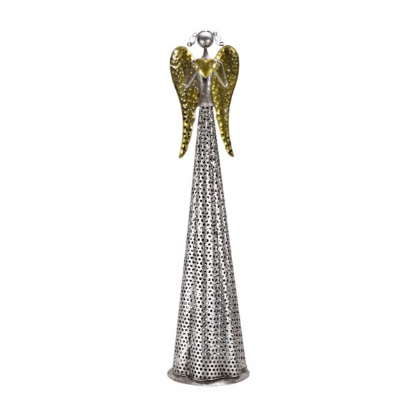 Plechový anděl Deco champagne-silver 63 cm, 2 druhy M