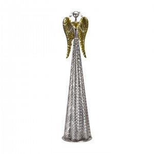 Plechový anděl Deco champagne-silver 63 cm, 2 druhy M