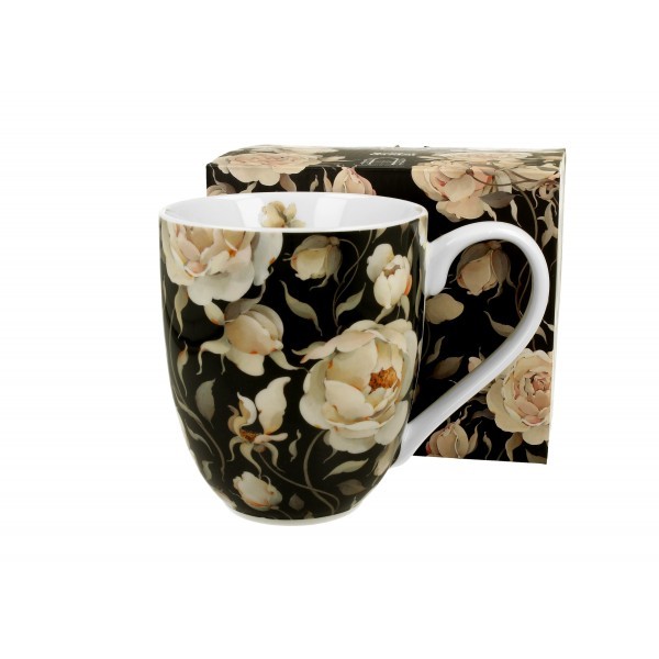 Porcelánový hrnek XXL English Roses Black 1000 ml v krabičce