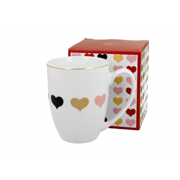 Porcelánový hrnek Heart 360 ml v dárkové krabičce