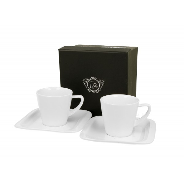 Porcelánový hrnek espresso s podšálkem Infinity 80 ml, 2 ks v dárkové krabičce