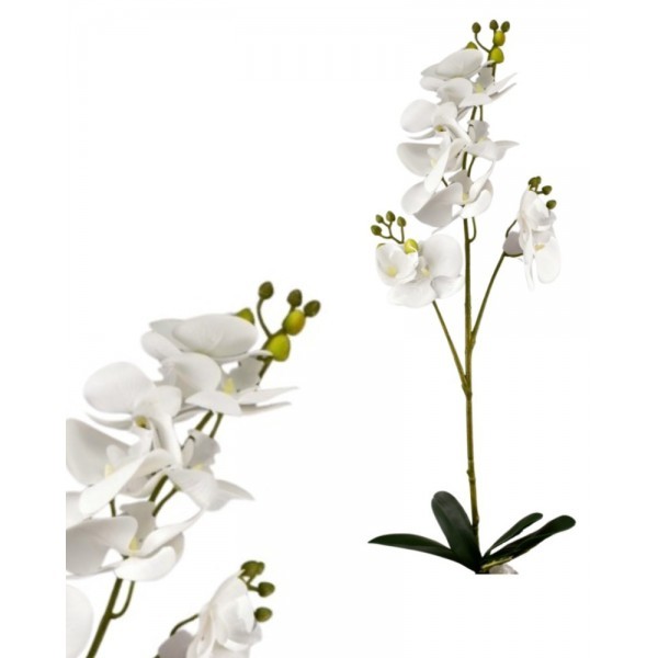 Umělá orchidej 70 cm bílá