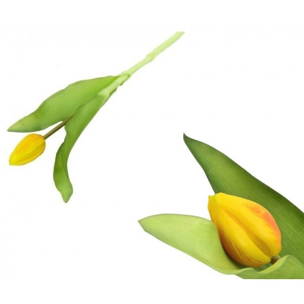 Umělý tulipán 23 cm žlutý