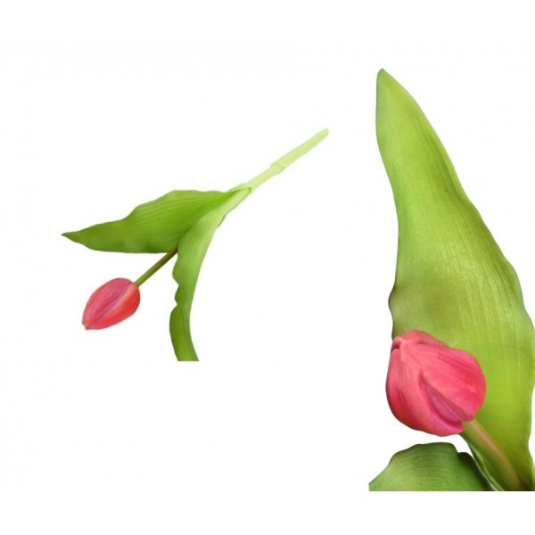 Umělý tulipán 23 cm červený