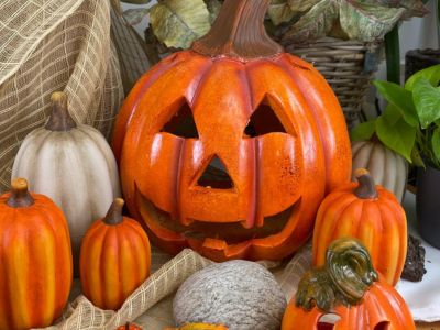 Keramické dýně pro podzimní a halloweenskou výzdobu